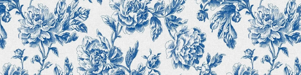 Delfts-blauwe bloemenbanner